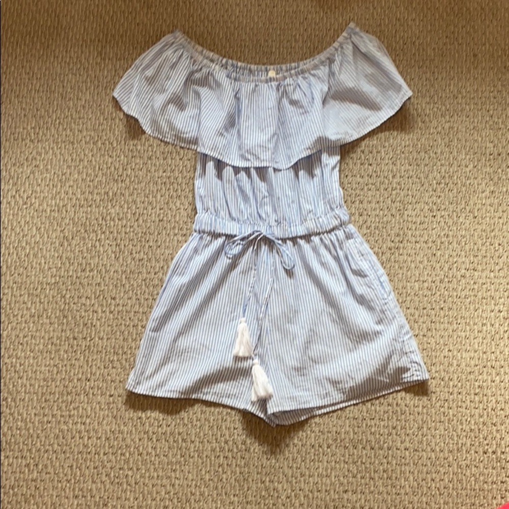 Elan blue white romper